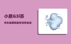 小鹏G3i苏州车友群_到底有没有自动驾驶功能呢