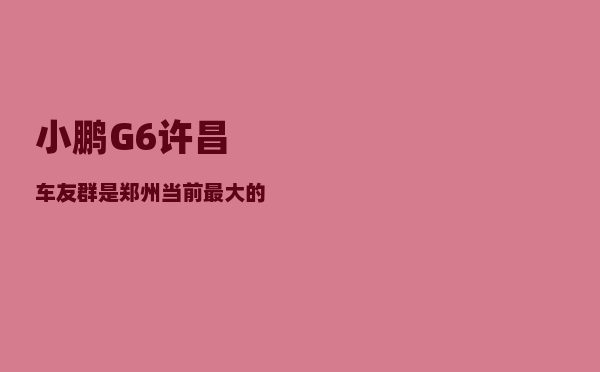 小鹏G6许昌车友群_是郑州当前最大的历史机遇-图1