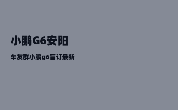 小鹏G6安阳车友群_小鹏g6盲订最新数据是真的吗-图1
