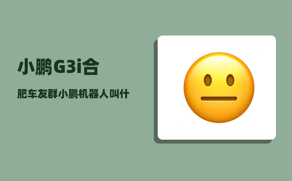 小鹏G3i合肥车友群_小鹏机器人叫什么-图1