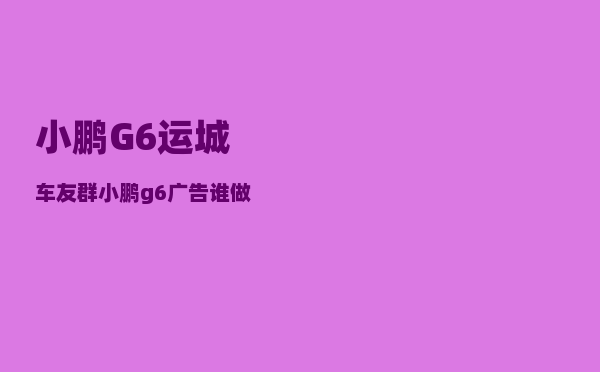 小鹏G6运城车友群_小鹏g6广告谁做的-图1