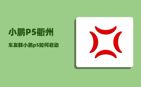小鹏P5衢州车友群_小鹏p5如何启动和熄火-图1