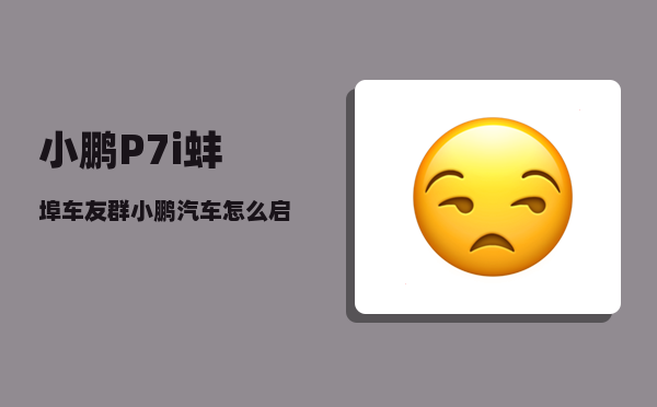 小鹏P7i蚌埠车友群_小鹏汽车怎么启动-图1