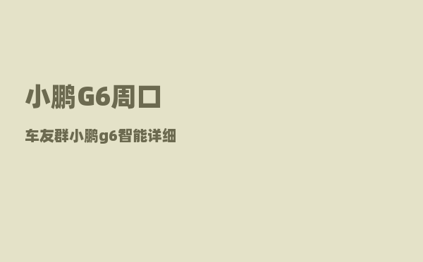 小鹏G6周口车友群_小鹏g6智能详细配置-图1