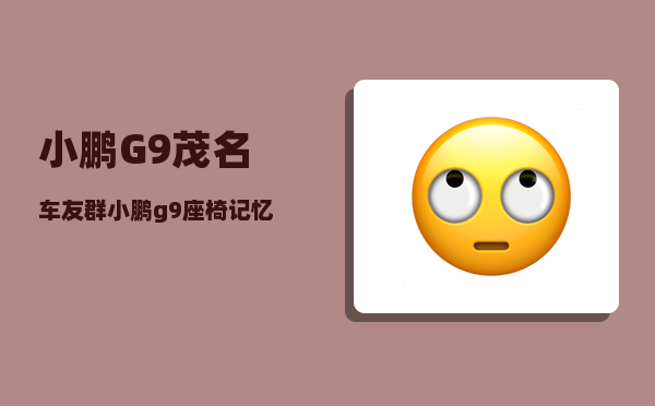 小鹏G9茂名车友群_小鹏g9座椅记忆怎么设置-图1