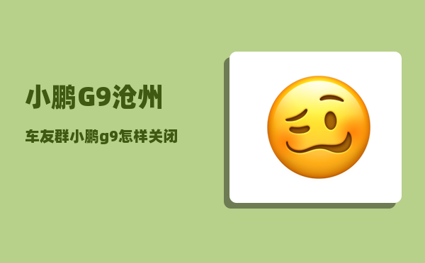 小鹏G9沧州车友群_小鹏g9怎样关闭启动声音-图1