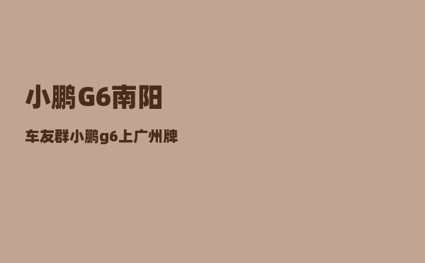 小鹏G6南阳车友群_小鹏g6上广州牌有补贴吗-图1