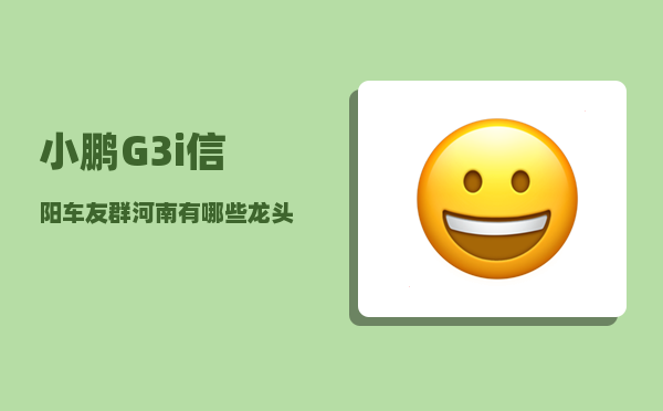 小鹏G3i信阳车友群_河南有哪些龙头企业-图1