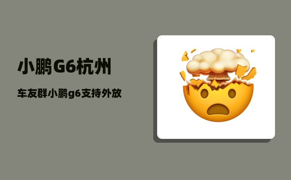 小鹏G6杭州车友群_小鹏g6支持外放电吗-图1