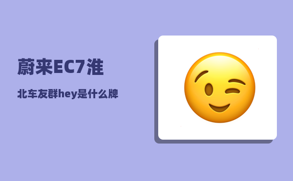 蔚来EC7淮北车友群_hey是什么牌子-图1