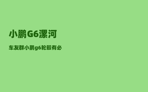 小鹏G6漯河车友群_小鹏g6轮毂有必要加吗-图1