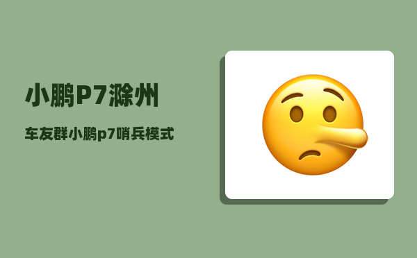小鹏P7滁州车友群_小鹏p7哨兵模式怎么用-图1