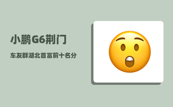 小鹏G6荆门车友群_湖北首富前十名分别是哪里人-图1