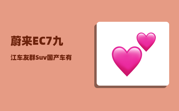 蔚来EC7九江车友群_Suv国产车有多少个品牌-图1