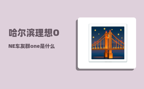 哈尔滨理想ONE车友群_one是什么牌子喇叭-图1