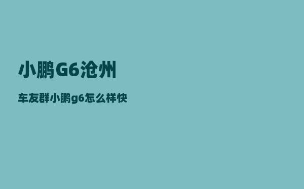 小鹏G6沧州车友群_小鹏g6怎么样快速提车-图1