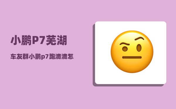 小鹏P7芜湖车友群_小鹏p7跑滴滴怎么样-图1