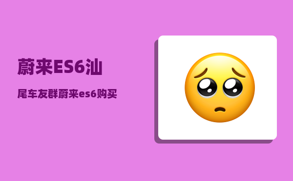 蔚来ES6汕尾车友群_蔚来es6购买方案-图1
