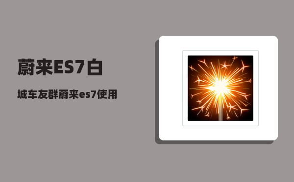 蔚来ES7白城车友群_蔚来es7使用教程-图1