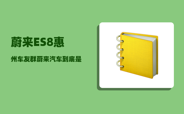 蔚来ES8惠州车友群_蔚来汽车到底是一家什么样的公司-图1