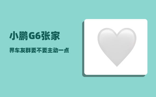小鹏G6张家界车友群_要不要主动一点-图1