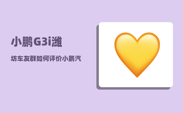 小鹏G3i潍坊车友群_如何评价小鹏汽车-图1
