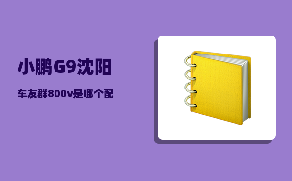 小鹏G9沈阳车友群_800v是哪个配置-图1