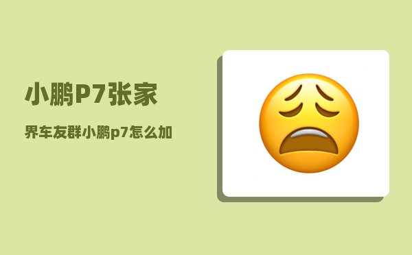 小鹏P7张家界车友群_小鹏p7怎么加入滴滴专车-图1