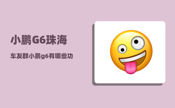 小鹏G6珠海车友群_小鹏g6有哪些功能-图1