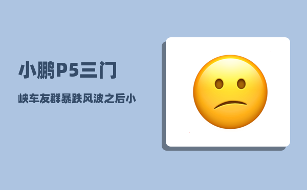 小鹏P5三门峡车友群_暴跌风波之后小鹏调整了什么-图1