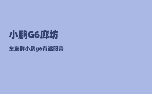 小鹏G6廊坊车友群_小鹏g6有遮阳帘吗-图1