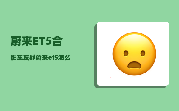 蔚来ET5合肥车友群_蔚来et5怎么样-图1
