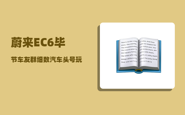 蔚来EC6毕节车友群_细数汽车头号玩家是如何造成的-图1