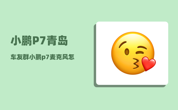 小鹏P7青岛车友群_小鹏p7麦克风怎么连接不上-图1