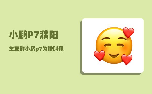 小鹏P7濮阳车友群_小鹏p7为啥叫佩奇-图1