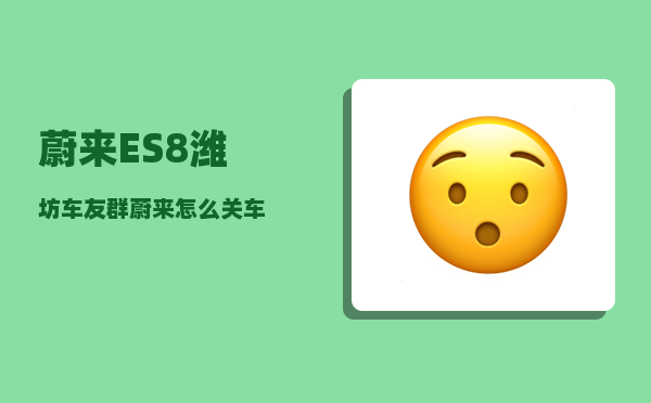 蔚来ES8潍坊车友群_蔚来怎么关车-图1