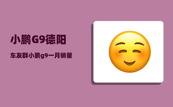 小鹏G9德阳车友群_小鹏g9一月销量-图1