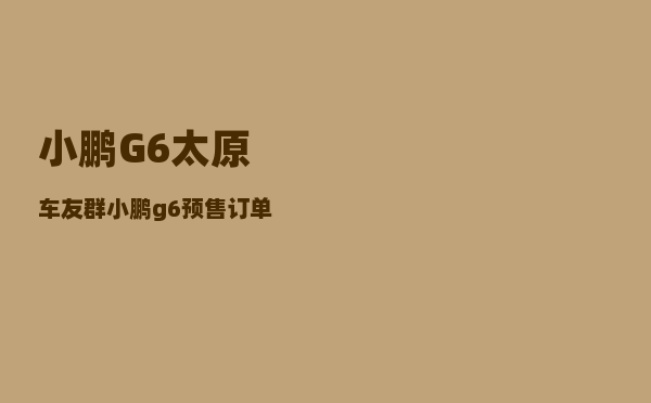 小鹏G6太原车友群_小鹏g6预售订单量靠谱吗-图1