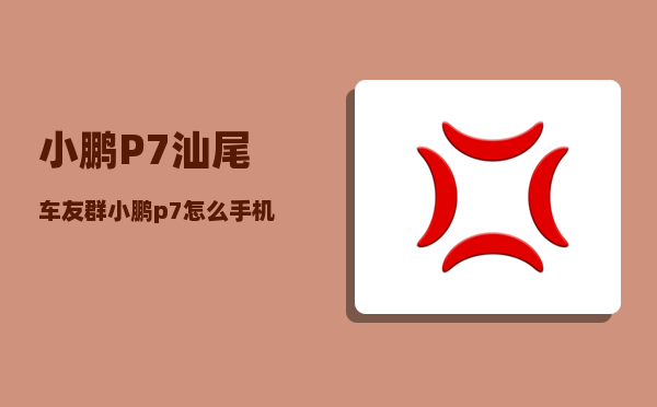 小鹏P7汕尾车友群_小鹏p7怎么手机控制-图1