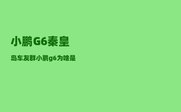 小鹏G6秦皇岛车友群_小鹏g6为啥是4g网络-图1