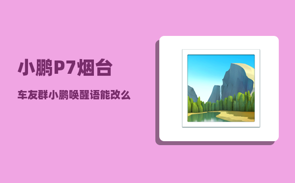 小鹏P7烟台车友群_小鹏唤醒语能改么-图1