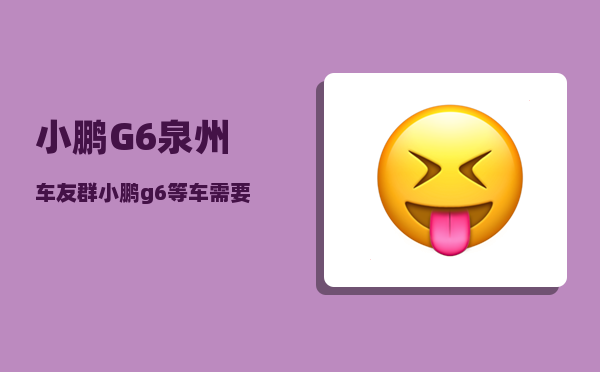 小鹏G6泉州车友群_小鹏g6等车需要多久-图1
