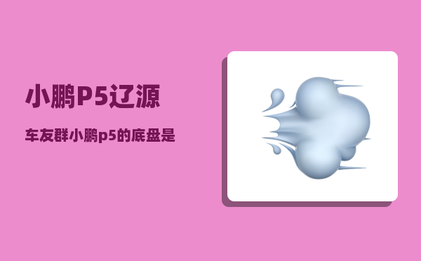 小鹏P5辽源车友群_小鹏p5的底盘是独立悬挂吗-图1