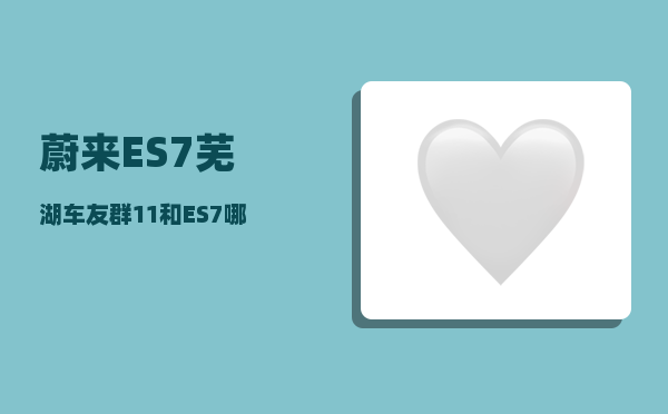 蔚来ES7芜湖车友群_11和ES7哪个配置好-图1