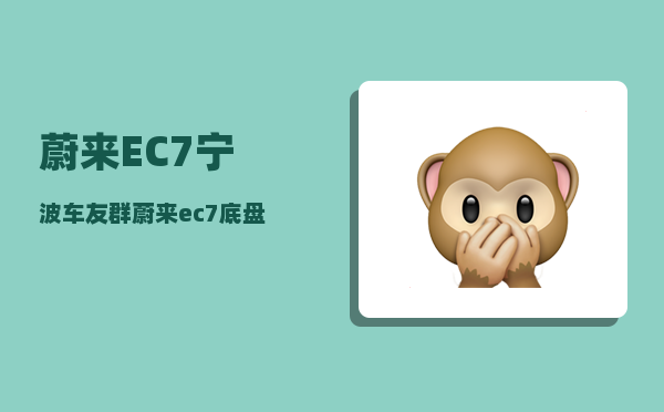 蔚来EC7宁波车友群_蔚来ec7底盘解析-图1