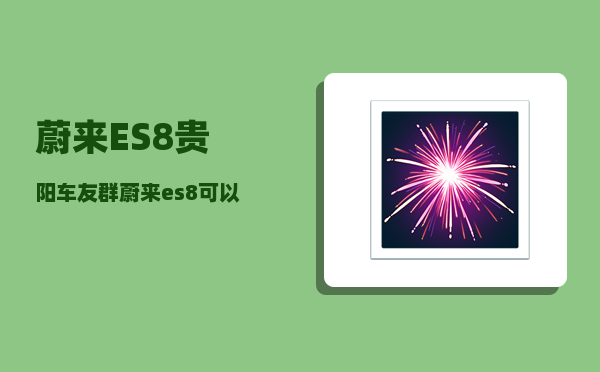 蔚来ES8贵阳车友群_蔚来es8可以用高德导航吗-图1