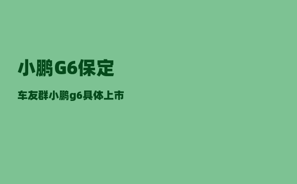 小鹏G6保定车友群_小鹏g6具体上市时间-图1