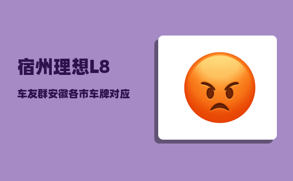 宿州理想L8车友群_安徽各市车牌对应的字母-图1