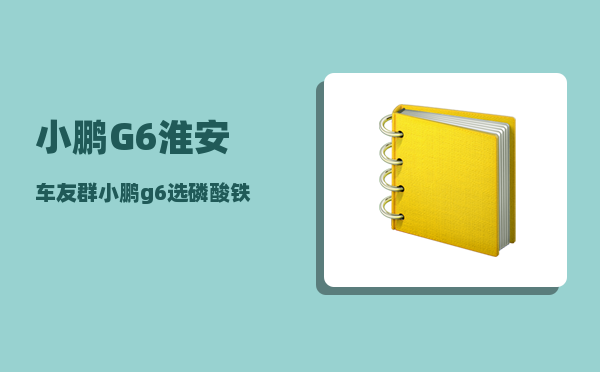 小鹏G6淮安车友群_小鹏g6选磷酸铁锂还是三元锂-图1