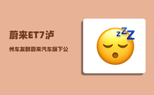 蔚来ET7泸州车友群_蔚来汽车旗下公司-图1